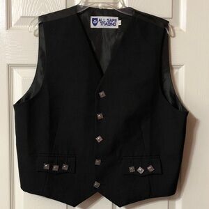 All Star Trading Black Tuxedo Vest with Conchos Size 42/XL